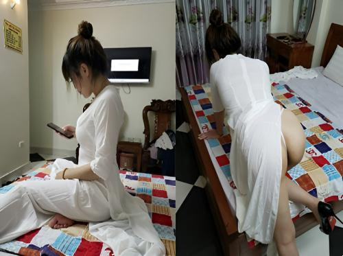 Gadis Ao dai dengan payudara besar